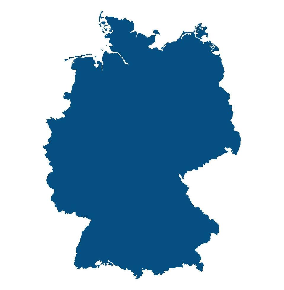 German map in outline blue color. Map of Germany vector
