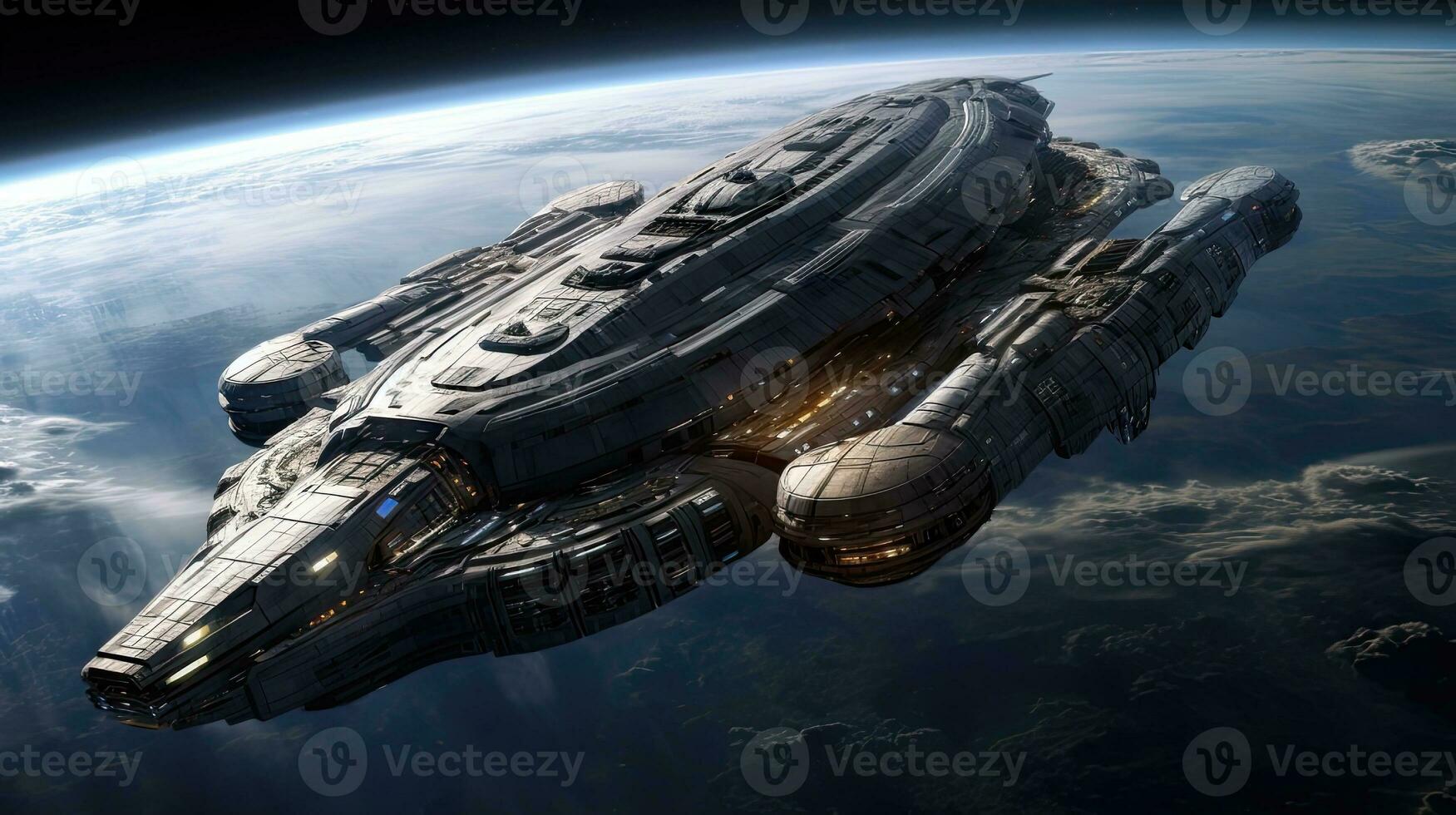 Future Sci-fi Space Battleship Spaceship in the Universe Material Picture  Stock Illustration - Illustration of distant, background: 275154667