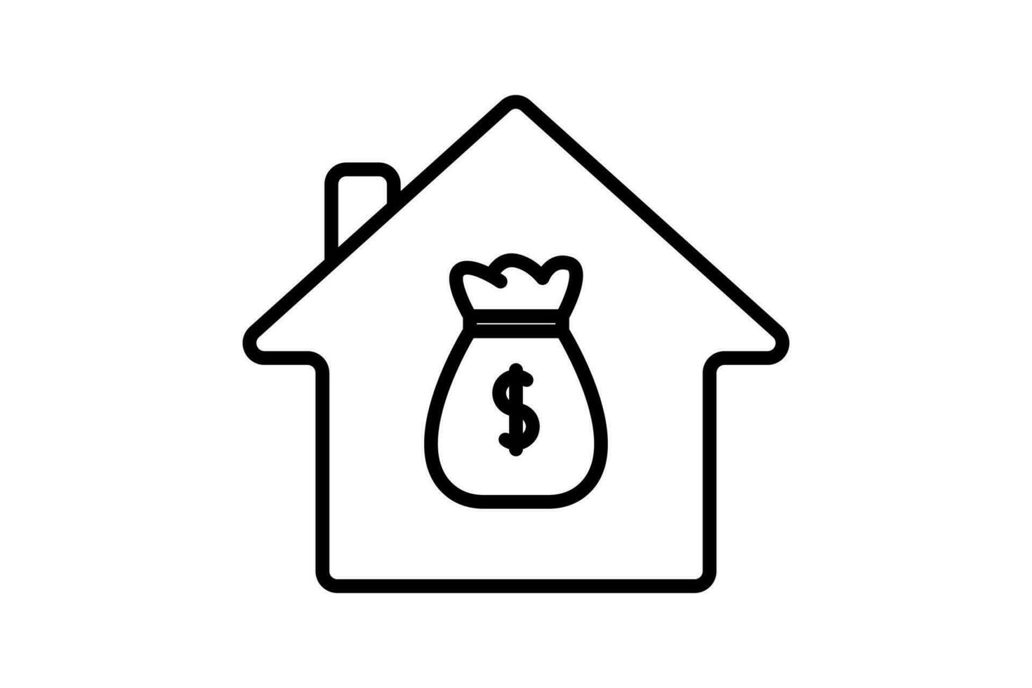 House  Mortgage Icon. Icon related to Credit and Loan. suitable for web site design, app, user interfaces, printable etc. Line icon style. Simple vector design editable