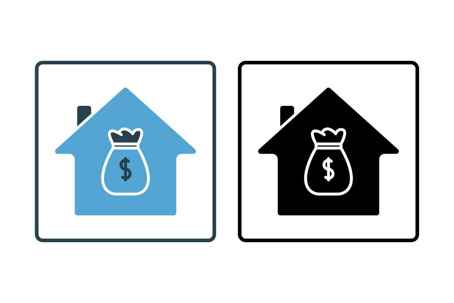 House  Mortgage Icon. Icon related to Credit and Loan. suitable for web site design, app, user interfaces, printable etc. Solid icon style. Simple vector design editable