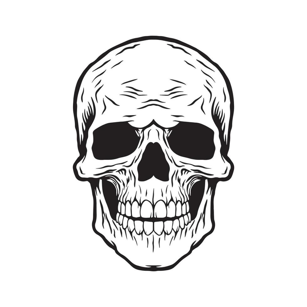 Skull hand drawn illustrations for the design of clothes, stickers, tattoo etc vector