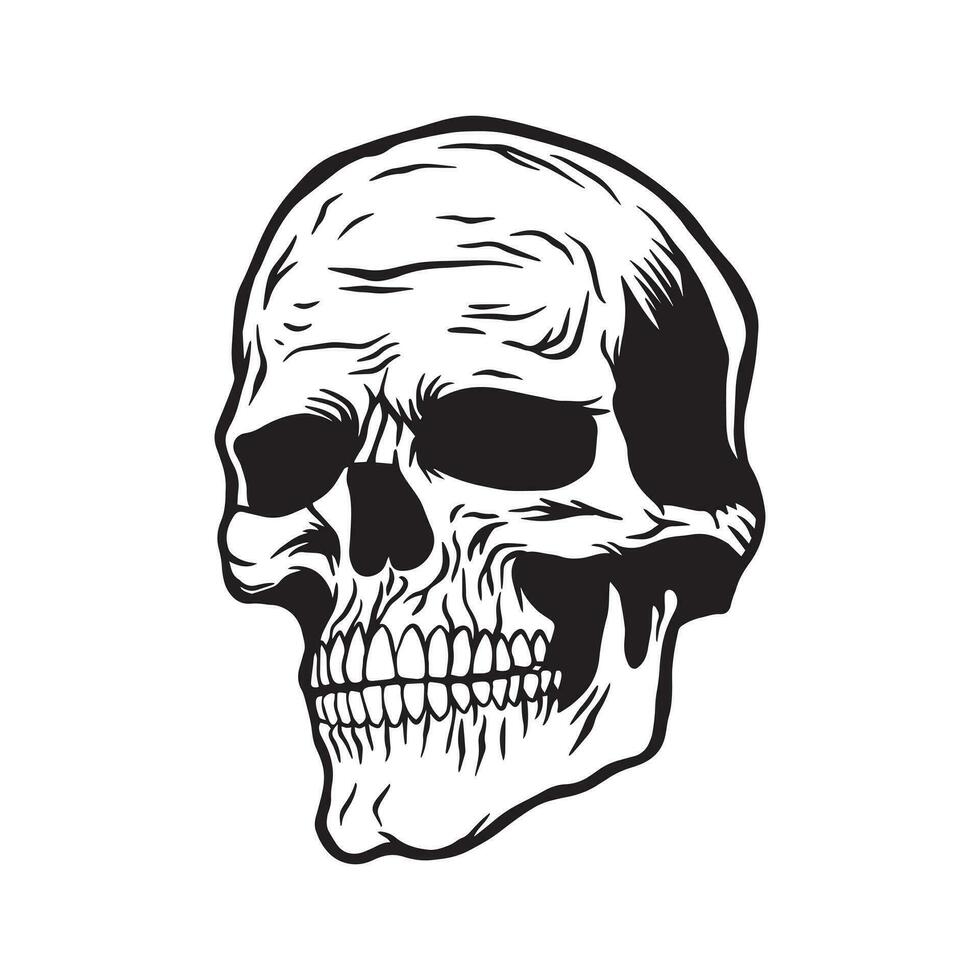 Skull hand drawn illustrations for the design of clothes, stickers, tattoo etc vector