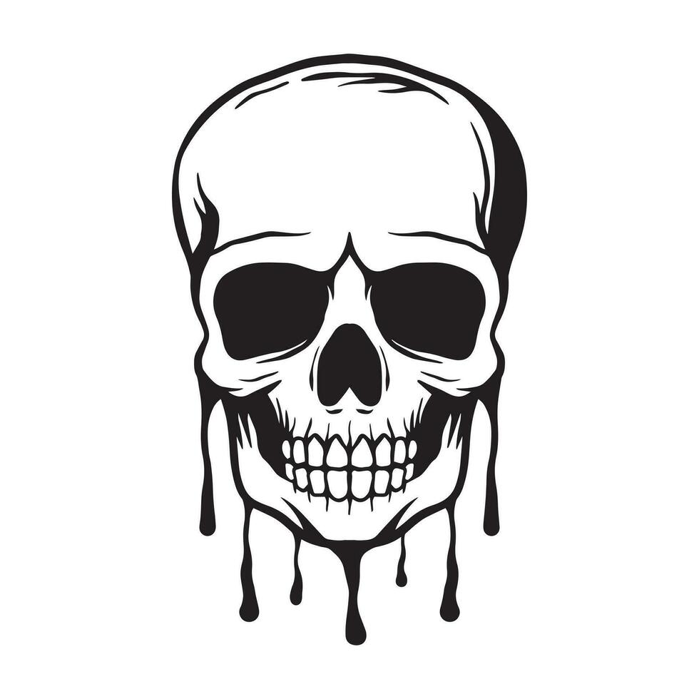 Skull hand drawn illustrations for the design of clothes, stickers, tattoo etc vector