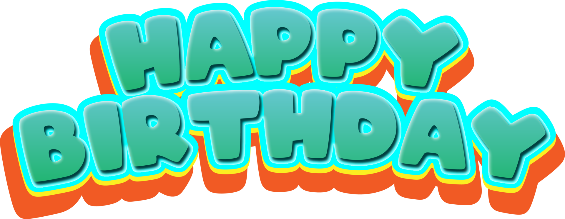 happy birthday ready to use typography cute and funny for kids or baby png