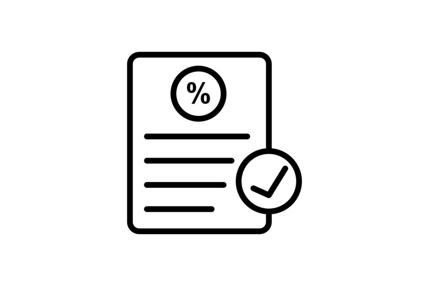 Loan Approval  Icon. Icon related to Credit and Loan. suitable for web site design, app, user interfaces, printable etc. Line icon style. Simple vector design editable