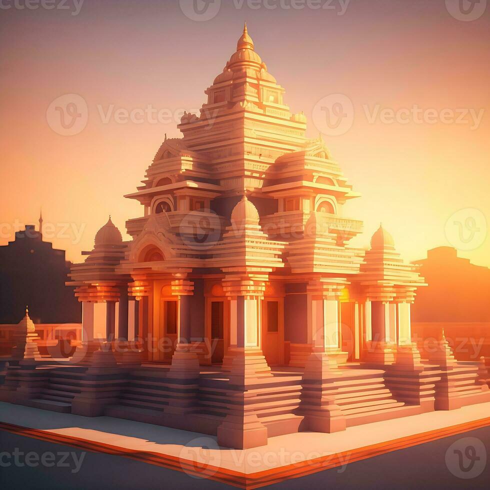 AI's Vision for Modern Hindu Temple Imagery photo