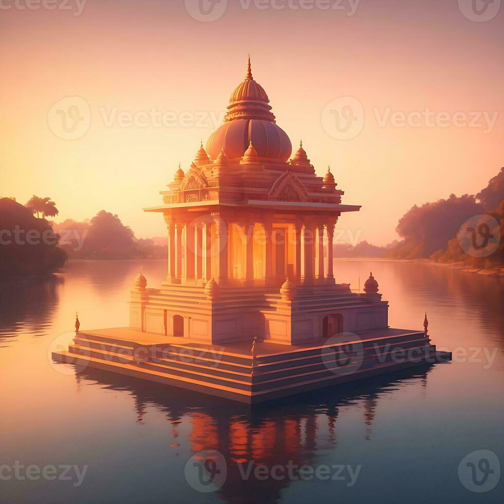 AI's Vision for Modern Hindu Temple Imagery photo