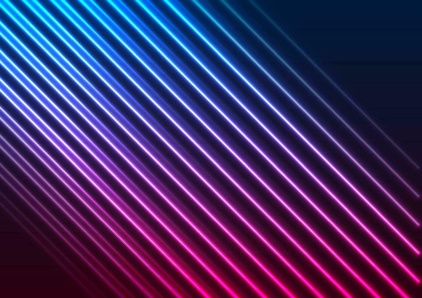 Shiny glowing blue purple neon laser lines abstract background vector