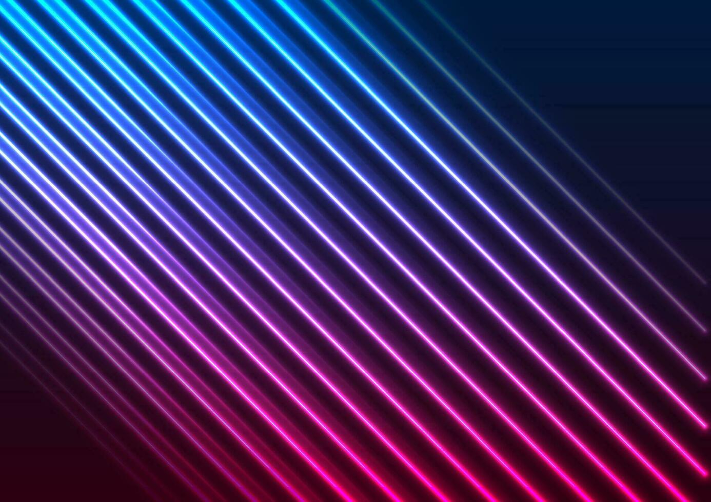 Shiny glowing blue purple neon laser lines abstract background vector