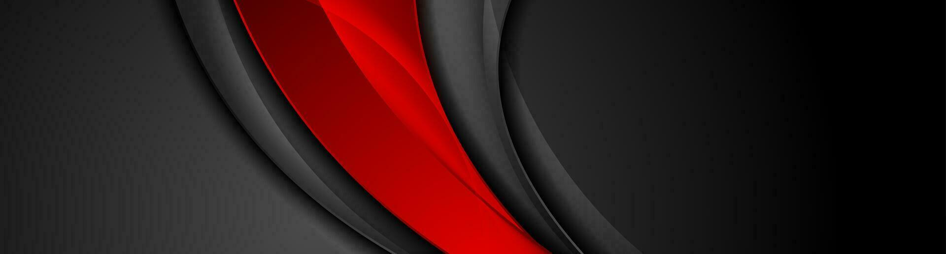 High contrast red black abstract tech corporate banner design vector