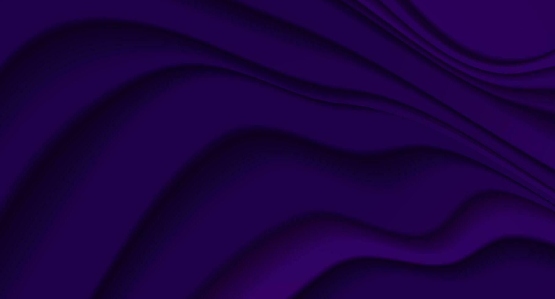 Dark violet smooth refracted waves abstract background vector