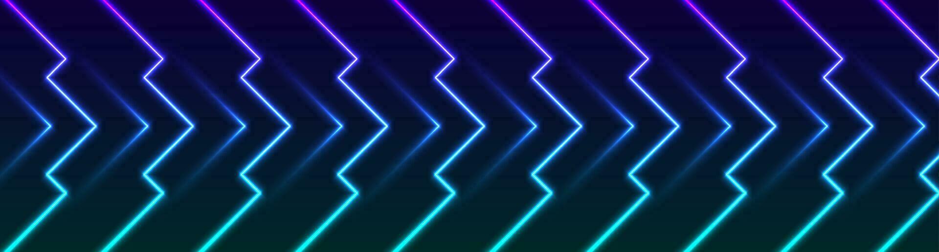 Cyan and violet abstract neon arrows tech vector background