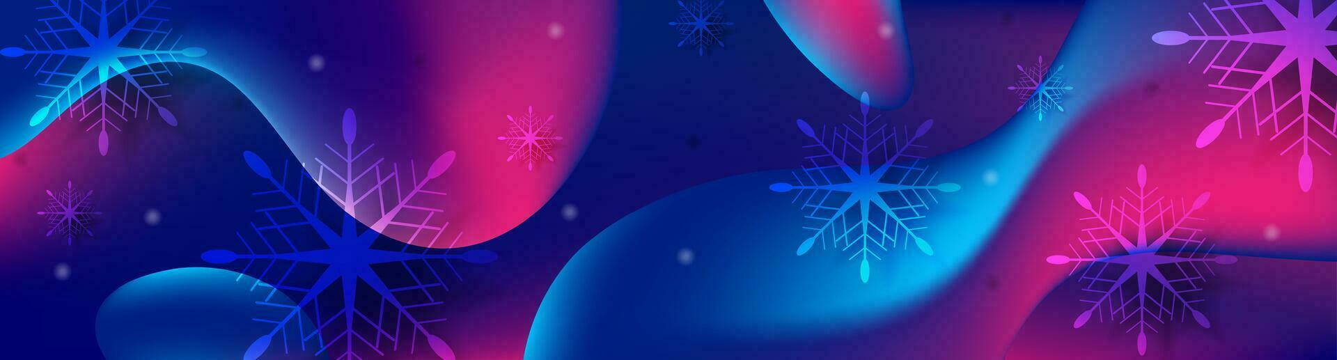 Blue purple Christmas background with liquid wavy shapes vector