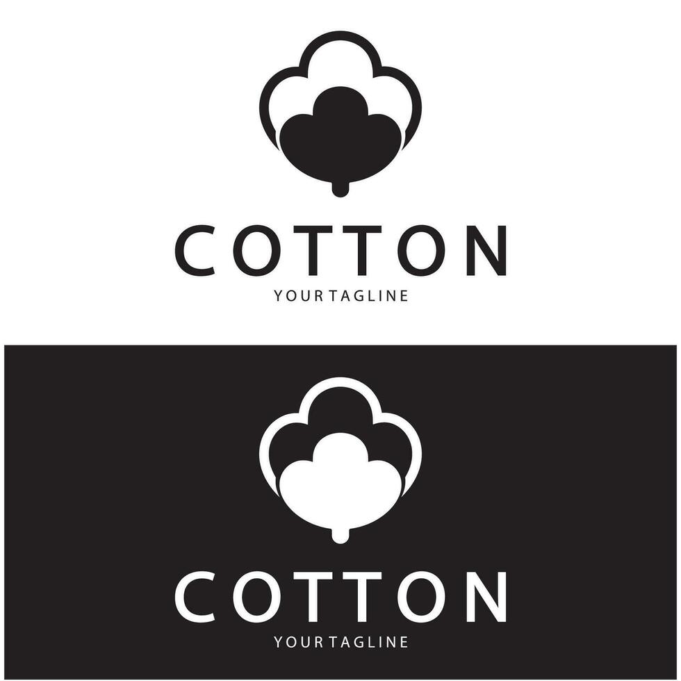 Soft natural organic cotton flower plant logo for cotton plantations, industries,business,textile,clothing and beauty,vector vector