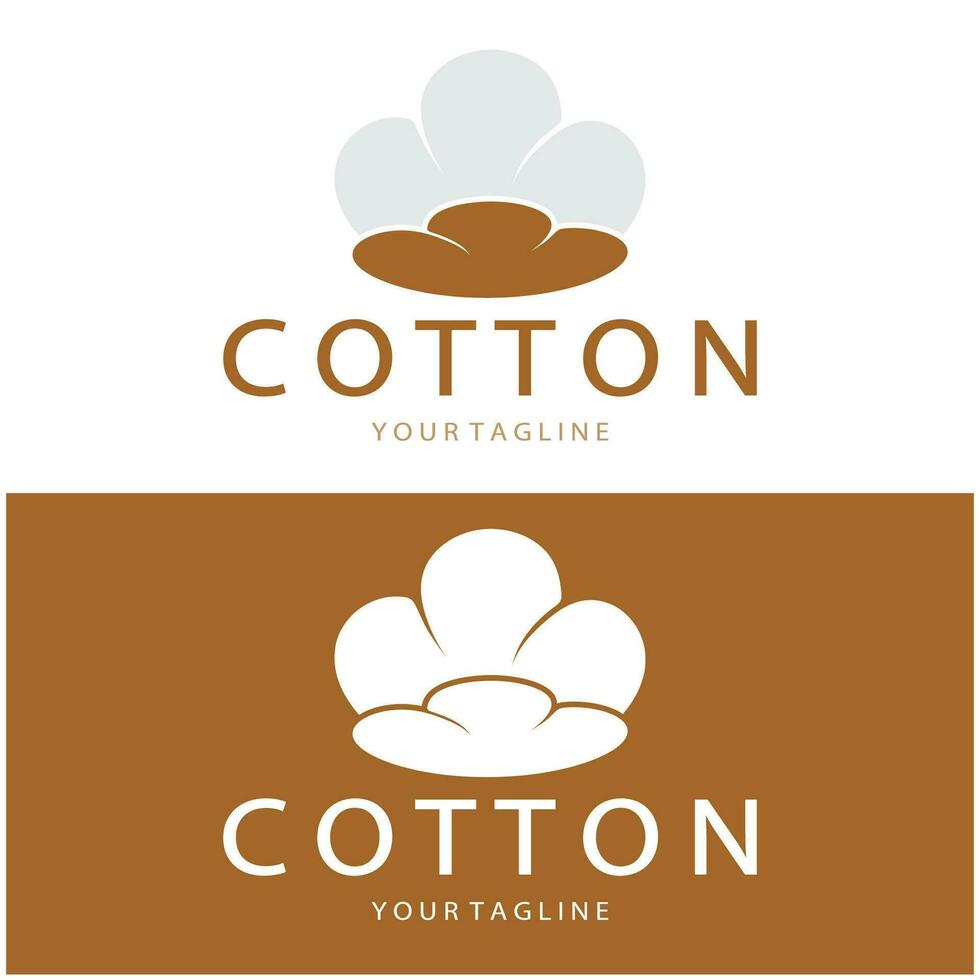 Soft natural organic cotton flower plant logo for cotton plantations, industries,business,textile,clothing and beauty,vector vector