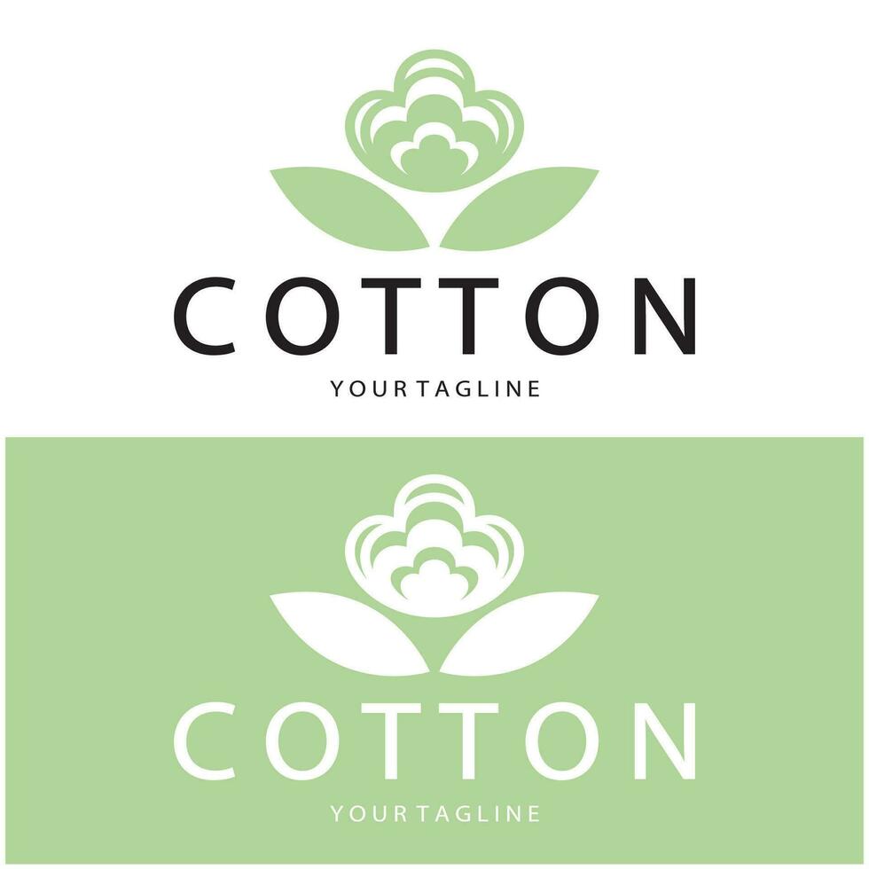 Soft natural organic cotton flower plant logo for cotton plantations, industries,business,textile,clothing and beauty,vector vector