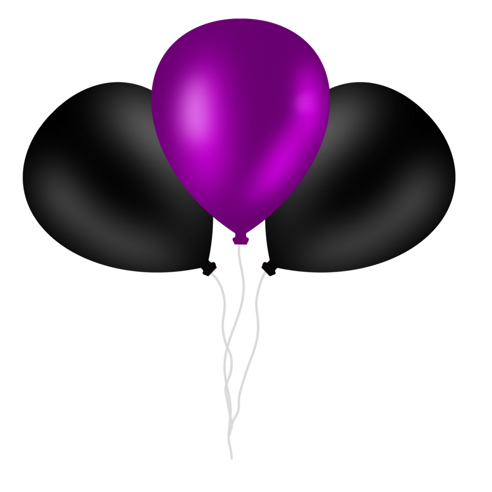 Realistic Purple And Black Balloon png