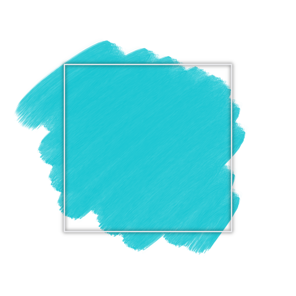 Line Frame With Cyan Brush Background png