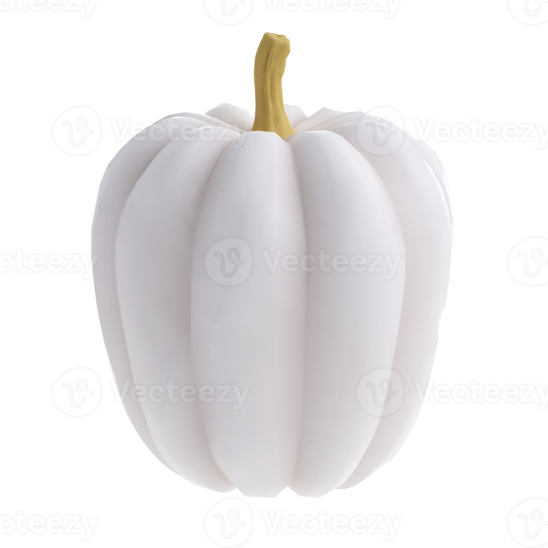3d white realistic pumpkin rendering icon in cartoon style. Design
