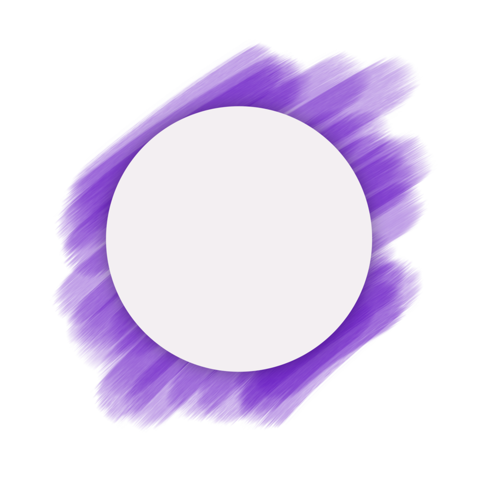 watercolor brush style circle frame png