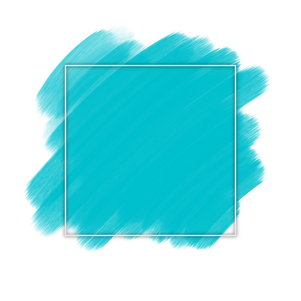 Line Frame With Cyan Brush Background png