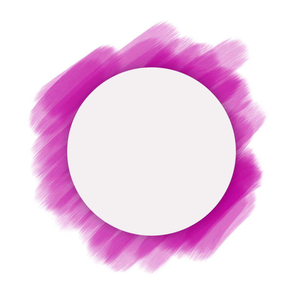 watercolor brush style circle frame png