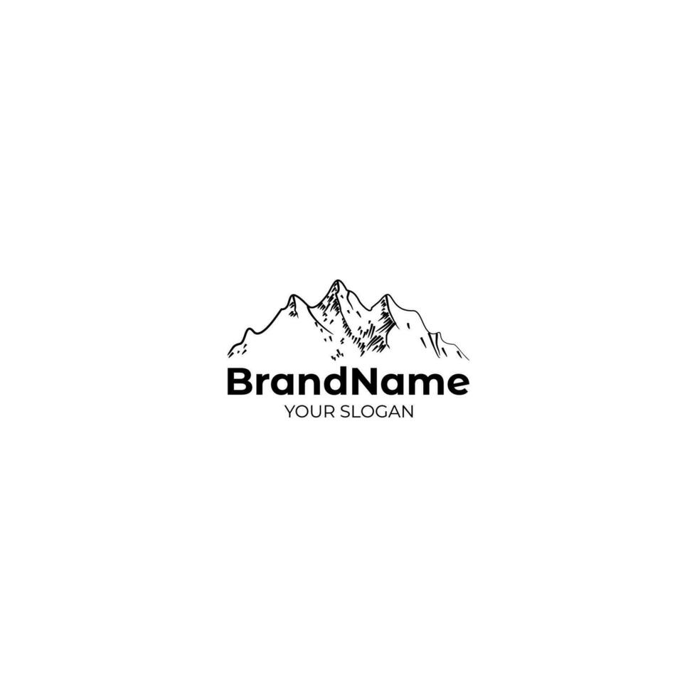 Black Mountain Logo Design Vector