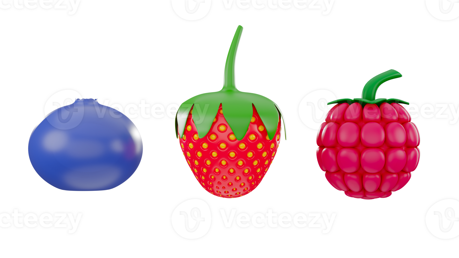 3D rendering of Mix berry, Blueberry, Strawberry, Raspberry, Tropical fruit berries 27726537 PNG