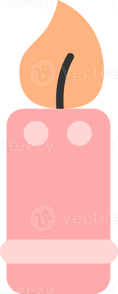 Cute fire candle doodle png
