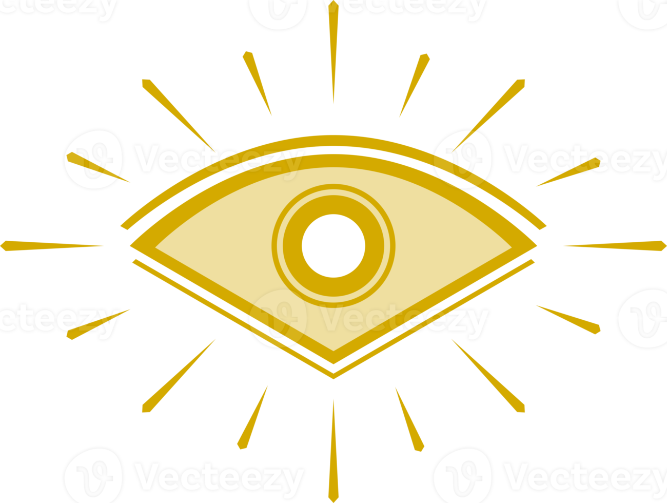 oog van voorzienigheid allemaal zien oog met licht straal magie boho icoon png