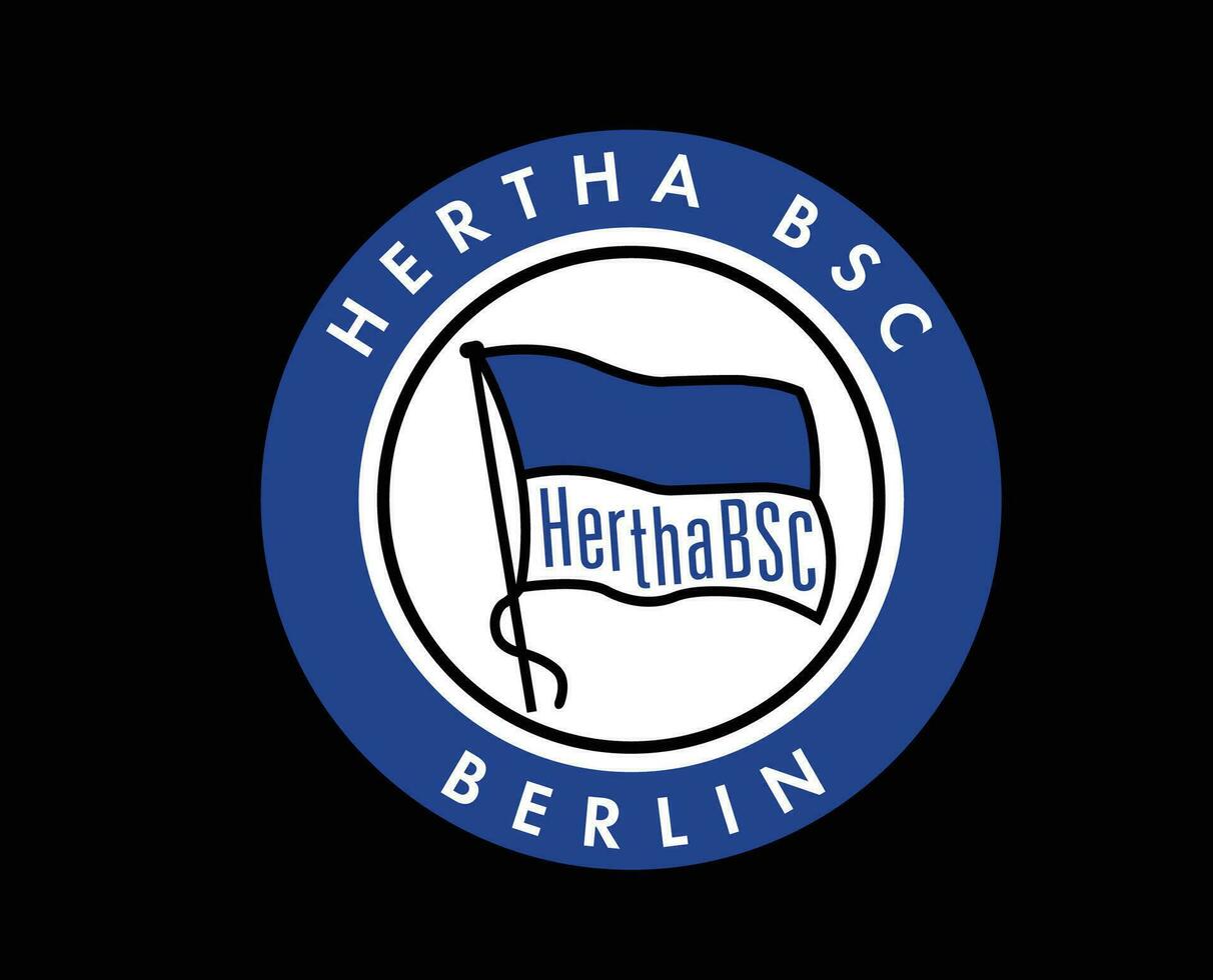 Hertha Berlina logo club símbolo fútbol americano bundesliga Alemania resumen diseño vector ilustración con negro antecedentes