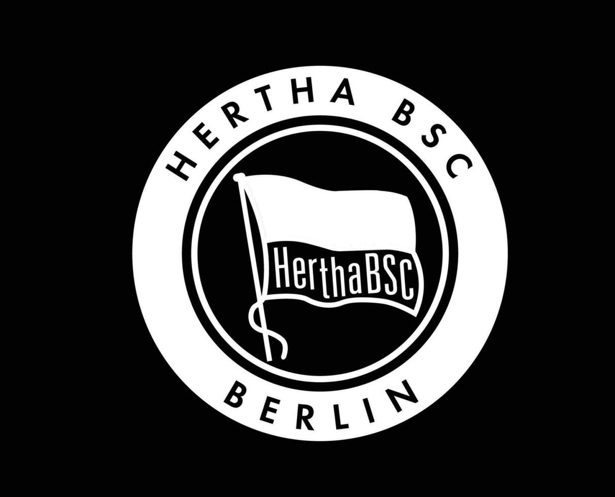Hertha Berlina logo club símbolo blanco fútbol americano bundesliga Alemania resumen diseño vector ilustración con negro antecedentes