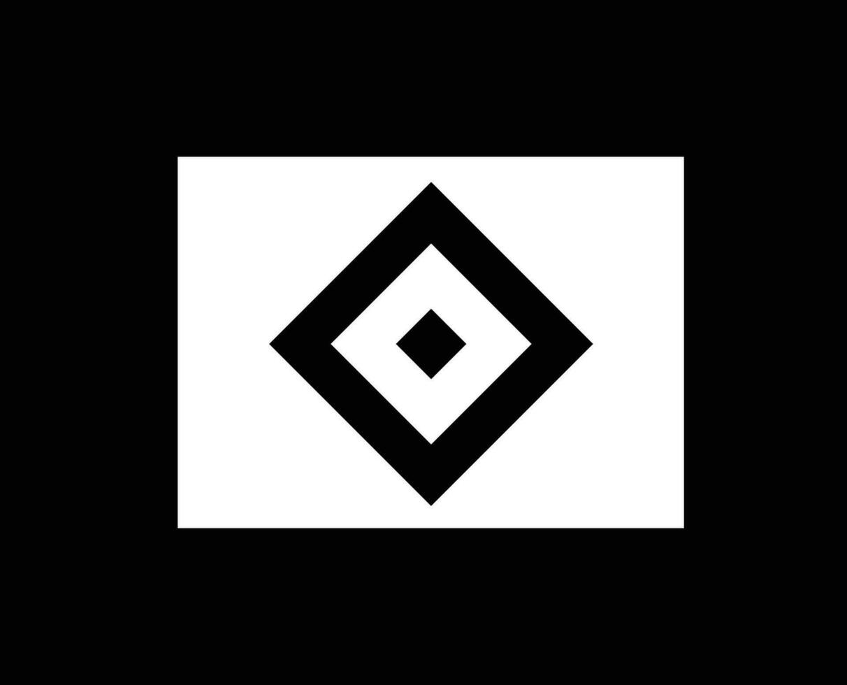 Hamburger SV Club Logo Symbol White Football Bundesliga Germany Abstract Design Vector Illustration With Black Background