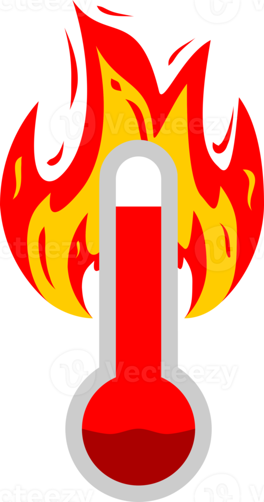 Fire burning high temperature thermometer warning sign icon 27727258 PNG