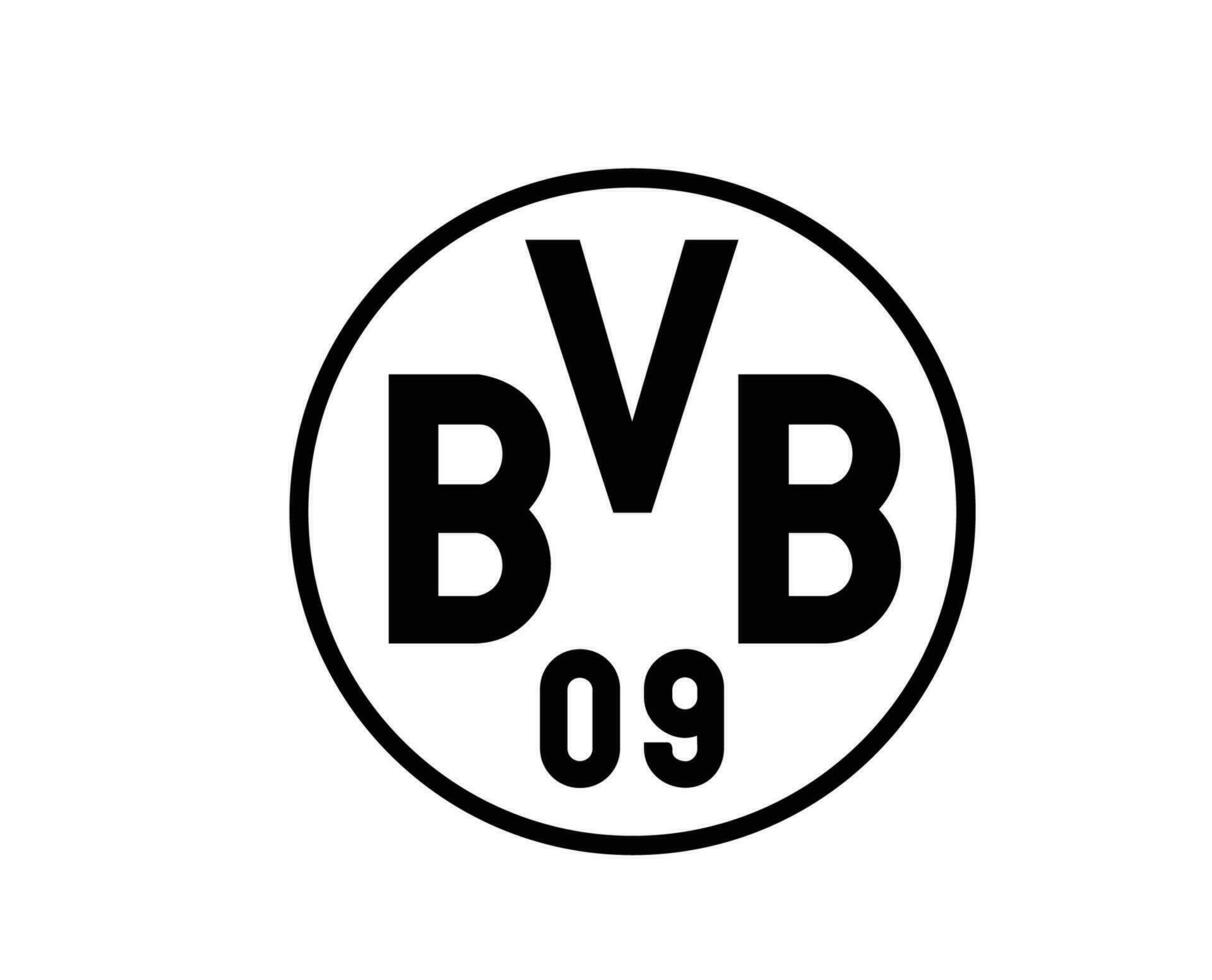 Borussia Dortmund Club Symbol Logo Black Football Bundesliga Germany Abstract Design Vector Illustration