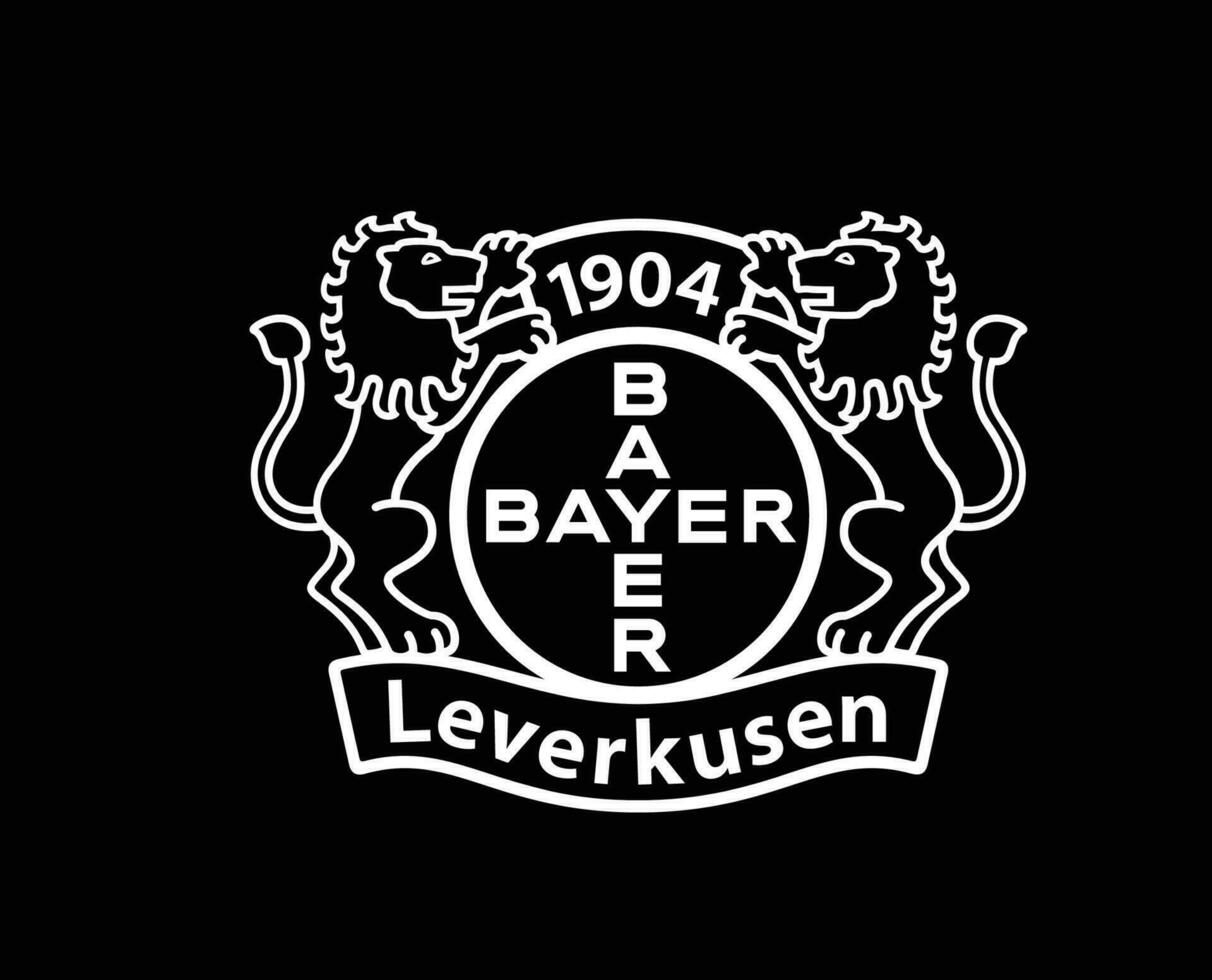 Bayer 04 Leverkusen Club Logo Symbol White Football Bundesliga Germany Abstract Design Vector Illustration With Black Background