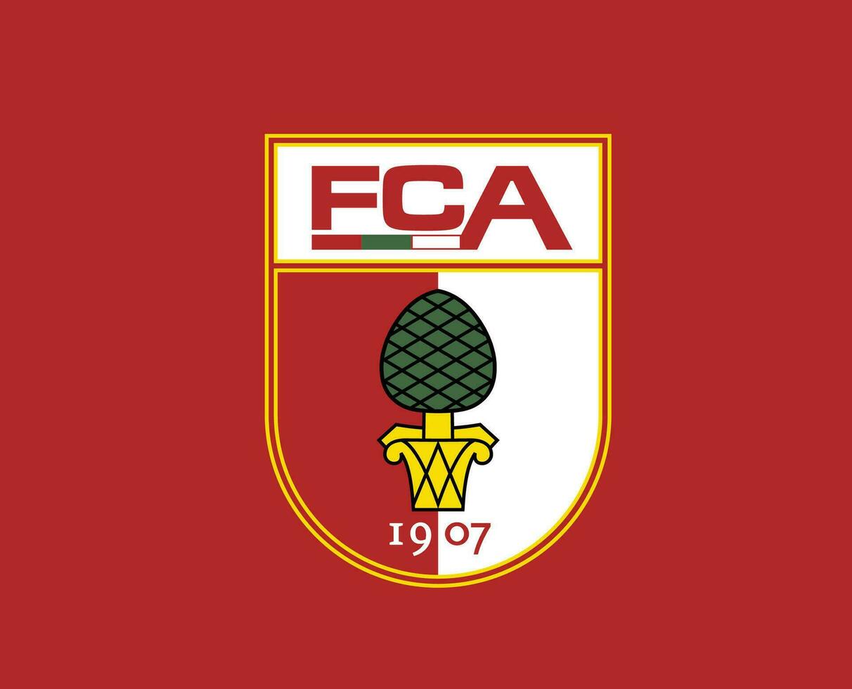 Augsburgo club logo símbolo fútbol americano bundesliga Alemania resumen diseño vector ilustración con rojo antecedentes