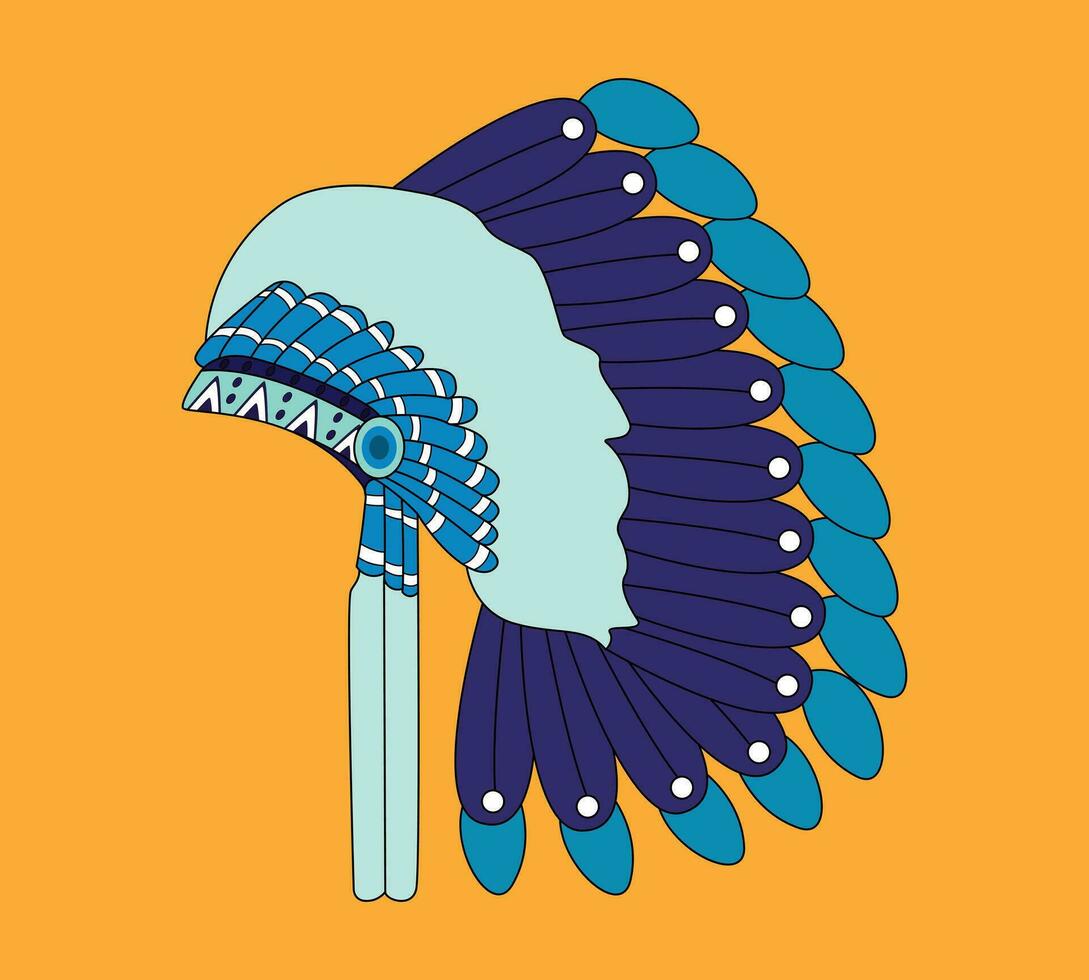 native american indian hat. vectors, illustration. vector