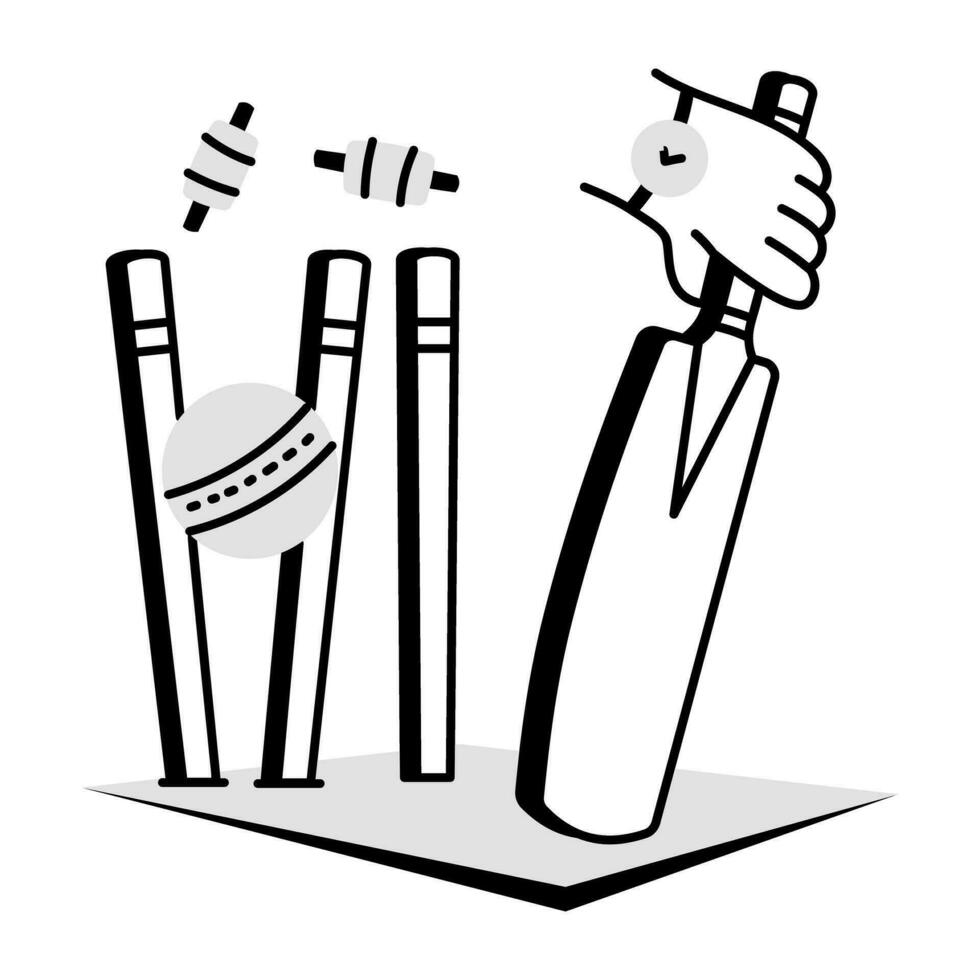 Trendy Clean Bowled vector