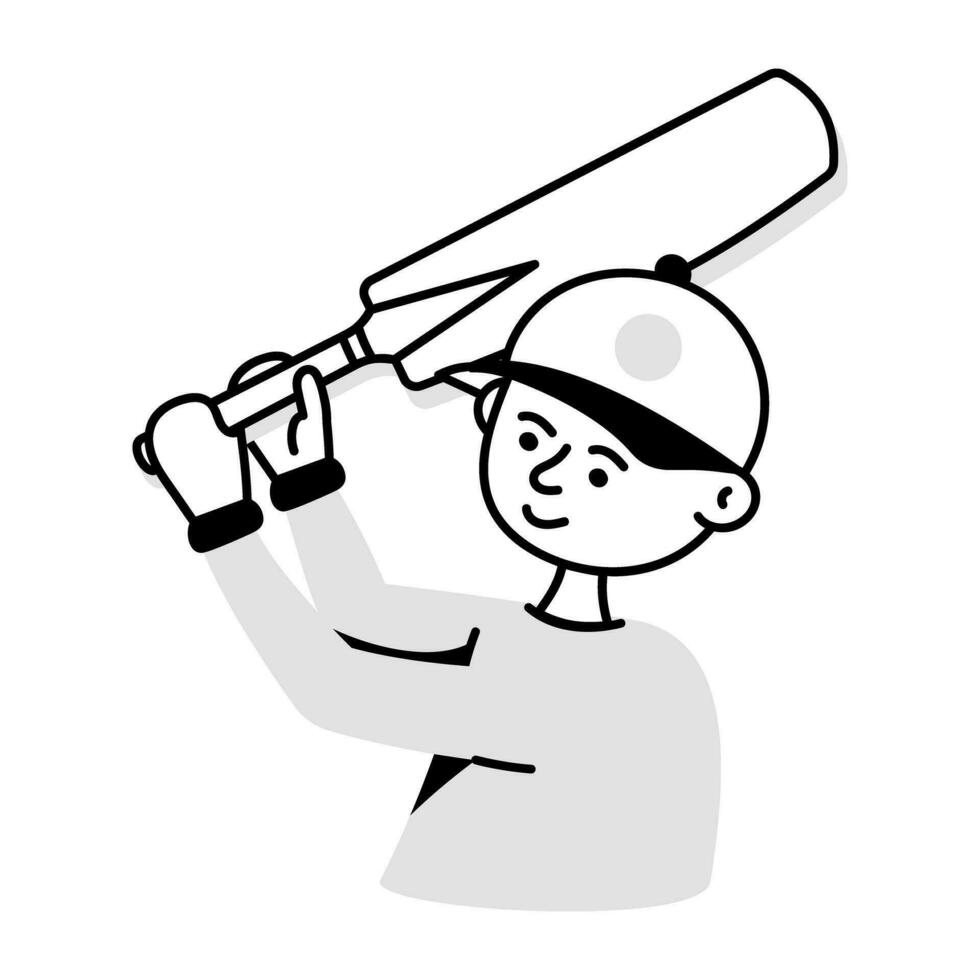 Trendy Cricket Player vector