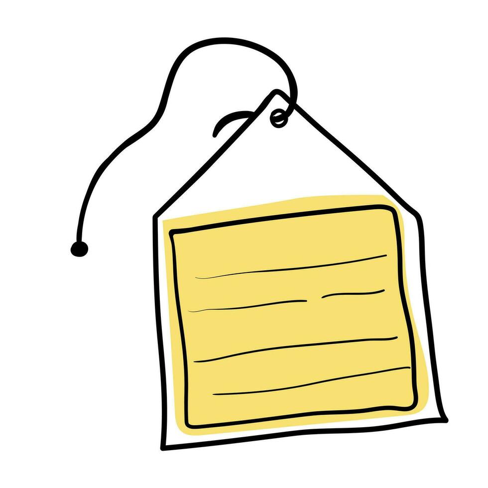 Sticky notes blank paper post memo message . Empty banner for old looking design of label, text header, title, calligraphy or lettering. Useful pretty tool, illustration in doodle style. vector