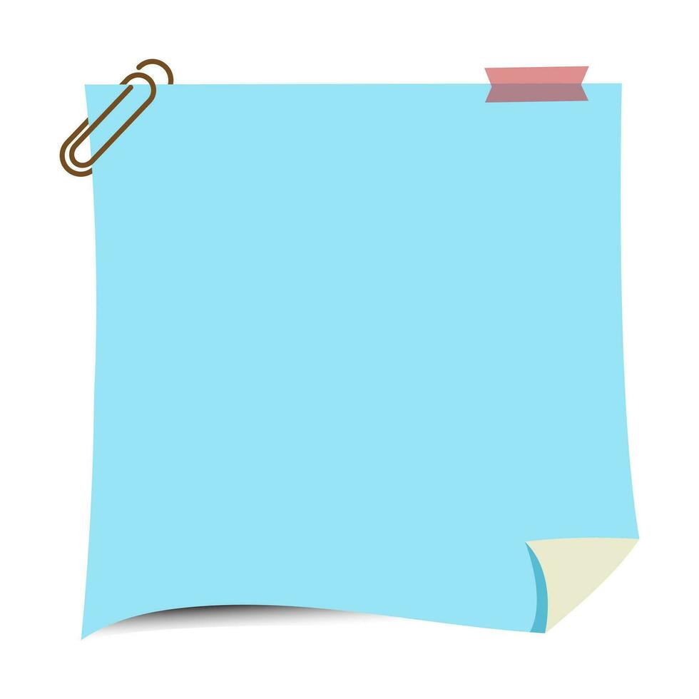 Sticky notes blank paper post memo message . Empty banner for old looking design of label, text header, title, calligraphy or lettering. Useful pretty tool, illustration in doodle style. vector