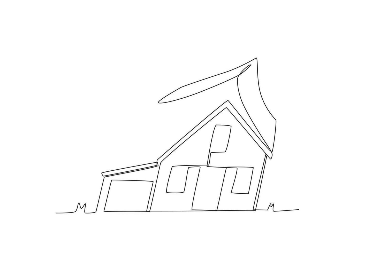 A house damaged by a storm vector