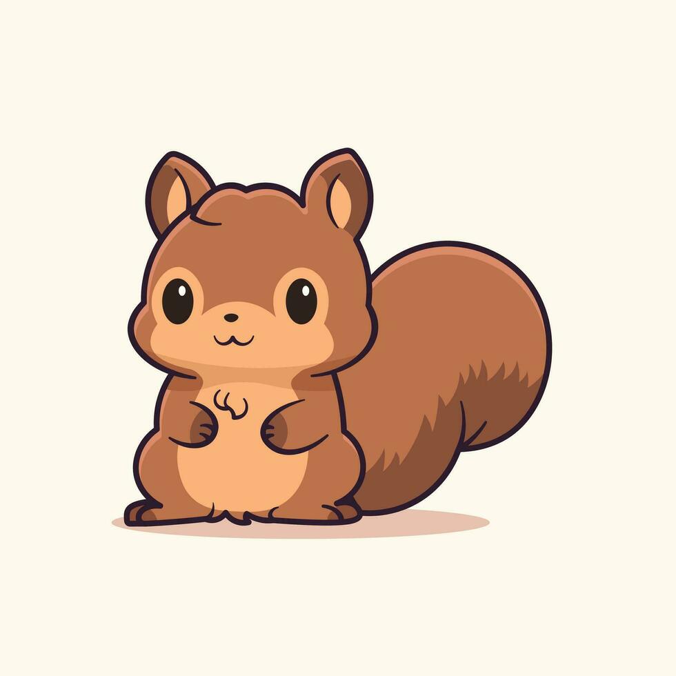 Cute squirrel cartoon vector illustration