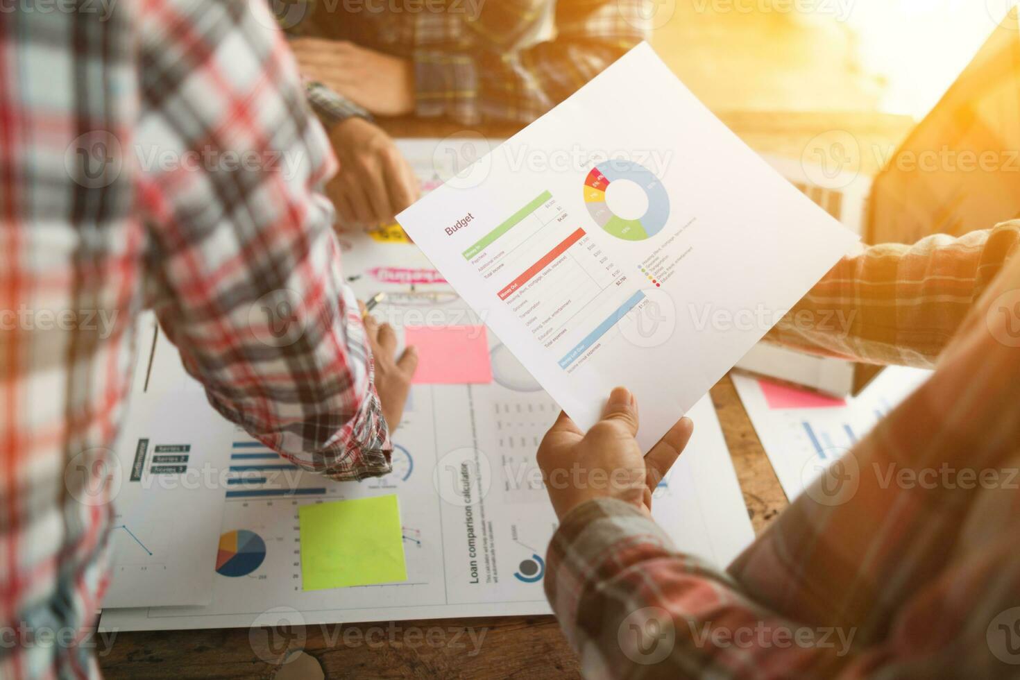 Businessmen team in conference room are introducing and consulting each other to make good business profits. concept of mentoring and consulting between investor to exchange knowledge. photo