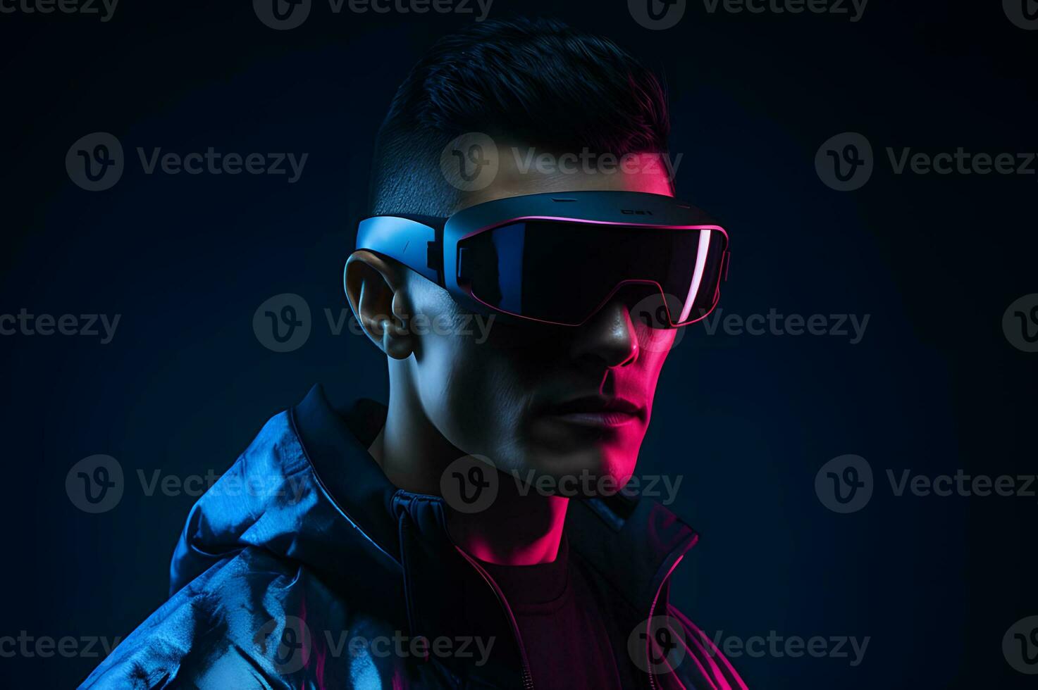 A men wearing futuristic VR eyewear photo