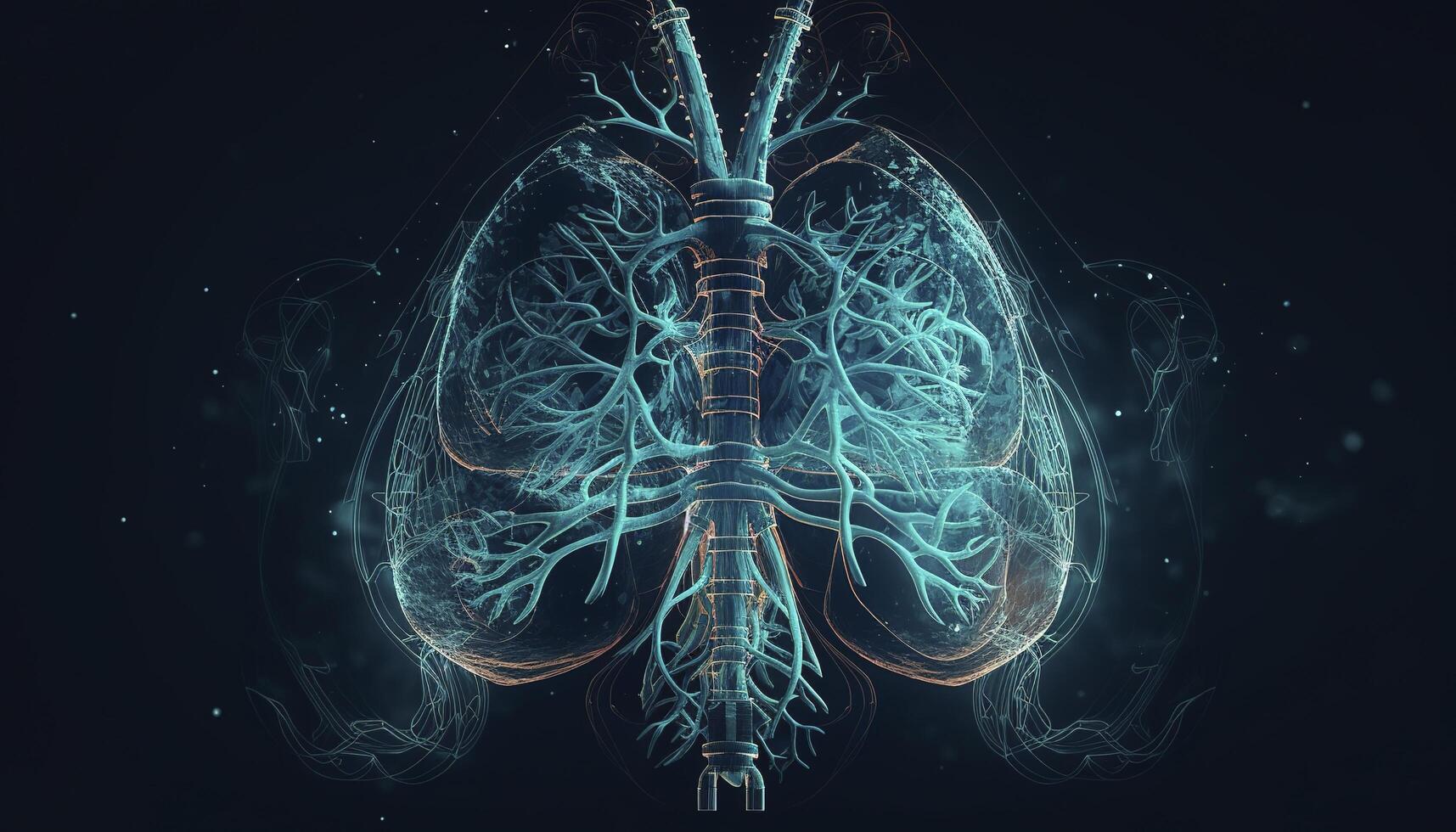 Smoky lungs of a smoker on a dark background isolate medical concept 3d illustration photo