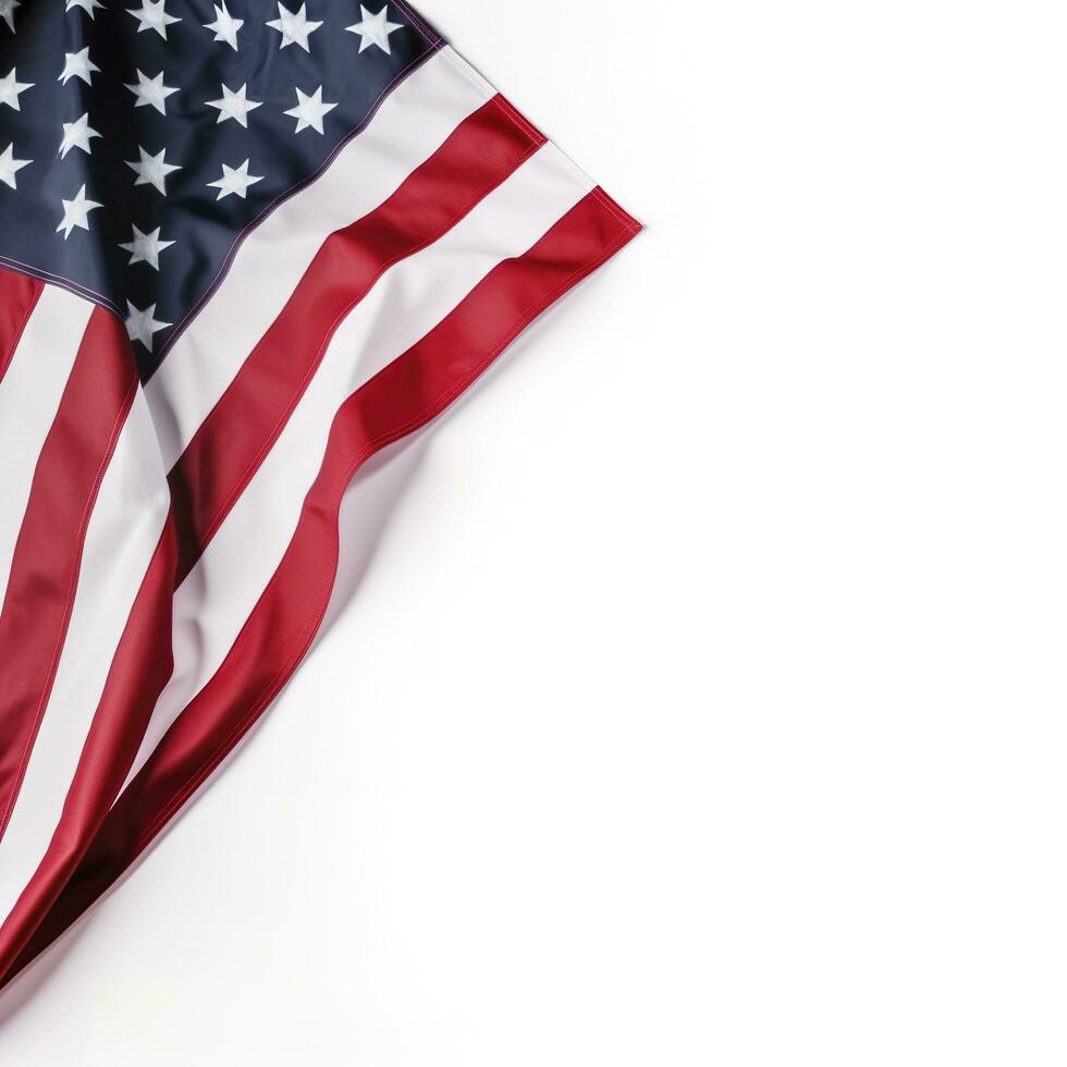 American flag border isolated on white background, generate ai photo