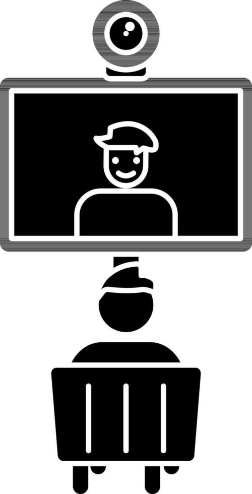 Video conference glyph icon or symbol. vector