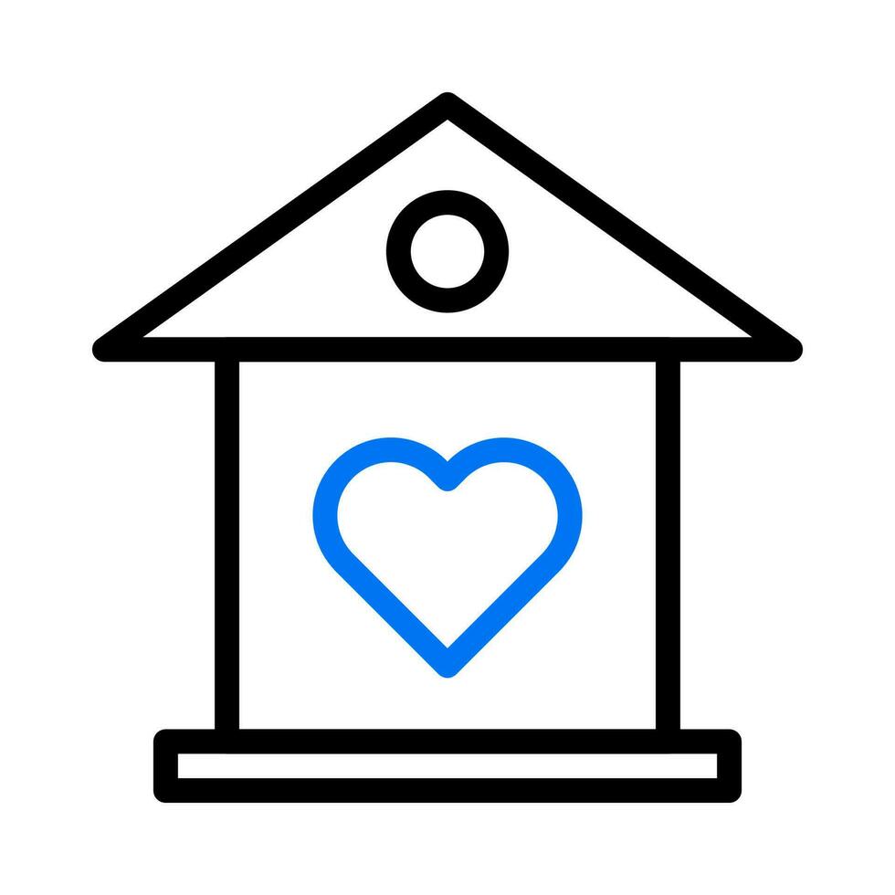 House love icon duocolor blue style valentine illustration symbol perfect. vector